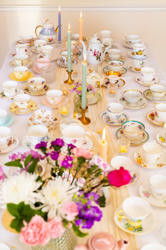 Images of vintage tea cups for rent in Memphis, TN